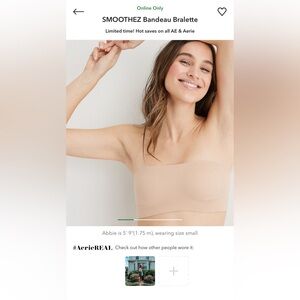 Aerie Smoothez nude bandeau bralette